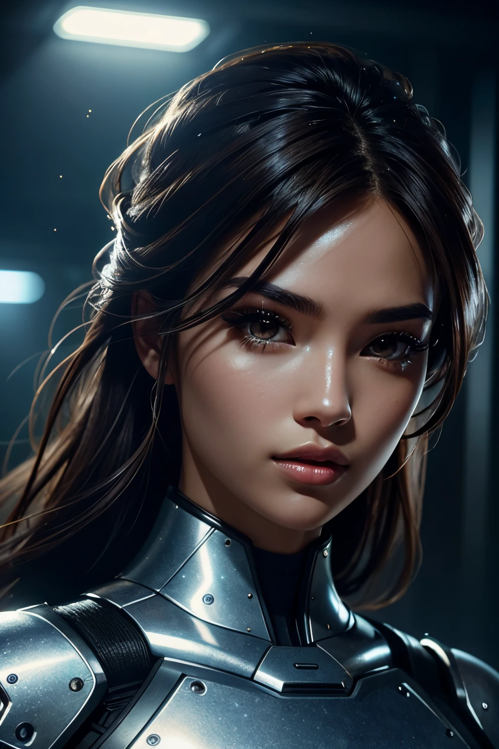 1girl, Kiriko , overwatch, reflective, glistening skin, studio, super detailed, HD, visible pores, perfect hair, very detailed hair, perfect, very beautiful, a hyper realistic, masterpiece, highly detailed, cinematic lighting, ray tracing, cinematic composition. award winning photo, high contrast, light sparkles, clear face, beautiful dark brown eyes, eyes match, perfect eyelashes