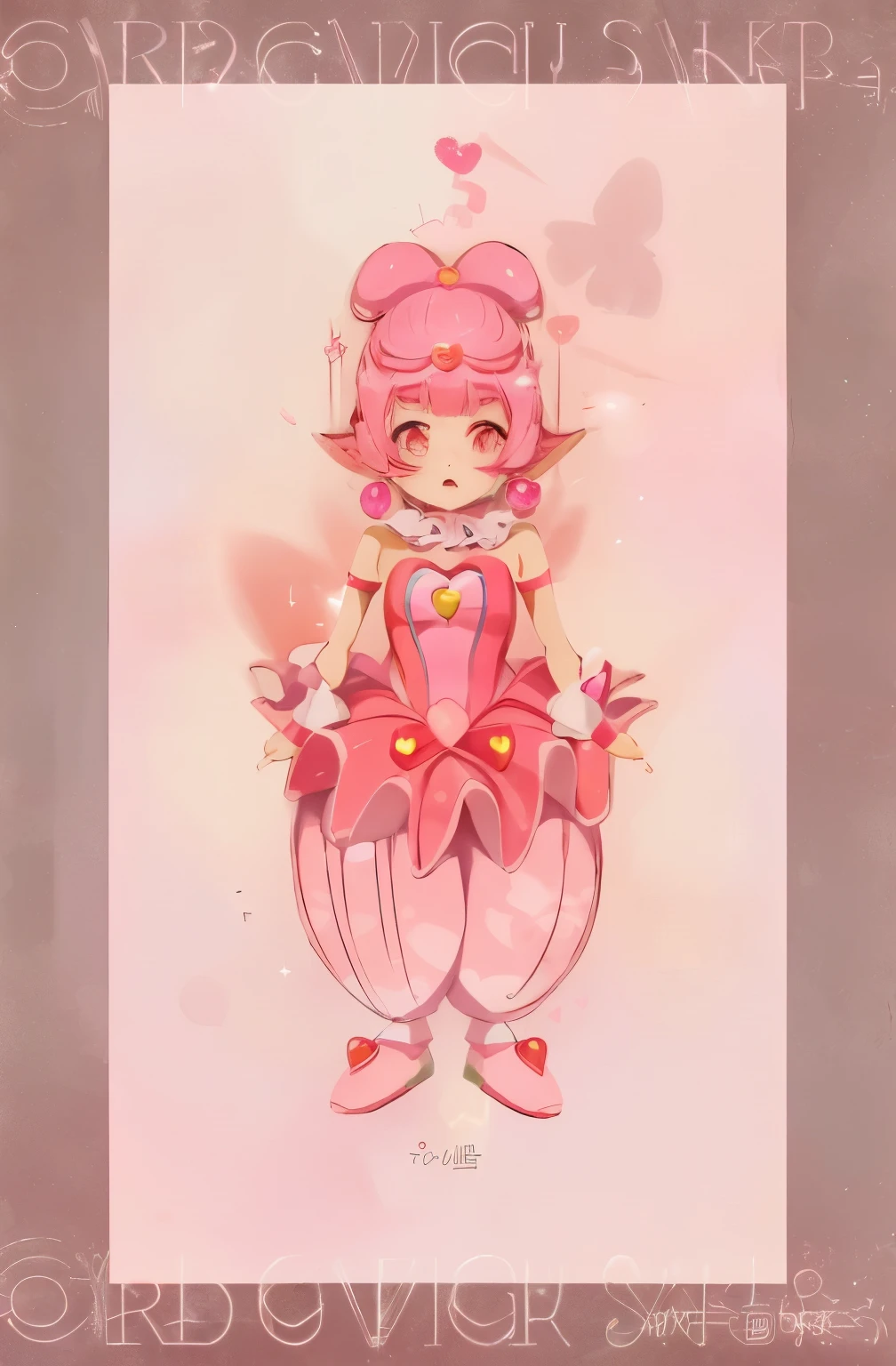 There is a cartoon character wearing pink clothes, sparkling Magical girl, Magical girl, style of Magical girl, portrait of Magical girl, candypunk character design, cute core clown core, y 2 k cute core clown core, pink iconic character, candy girl, Decor inspiration illustration, Magical girl anime mahou shojo, Official fan art