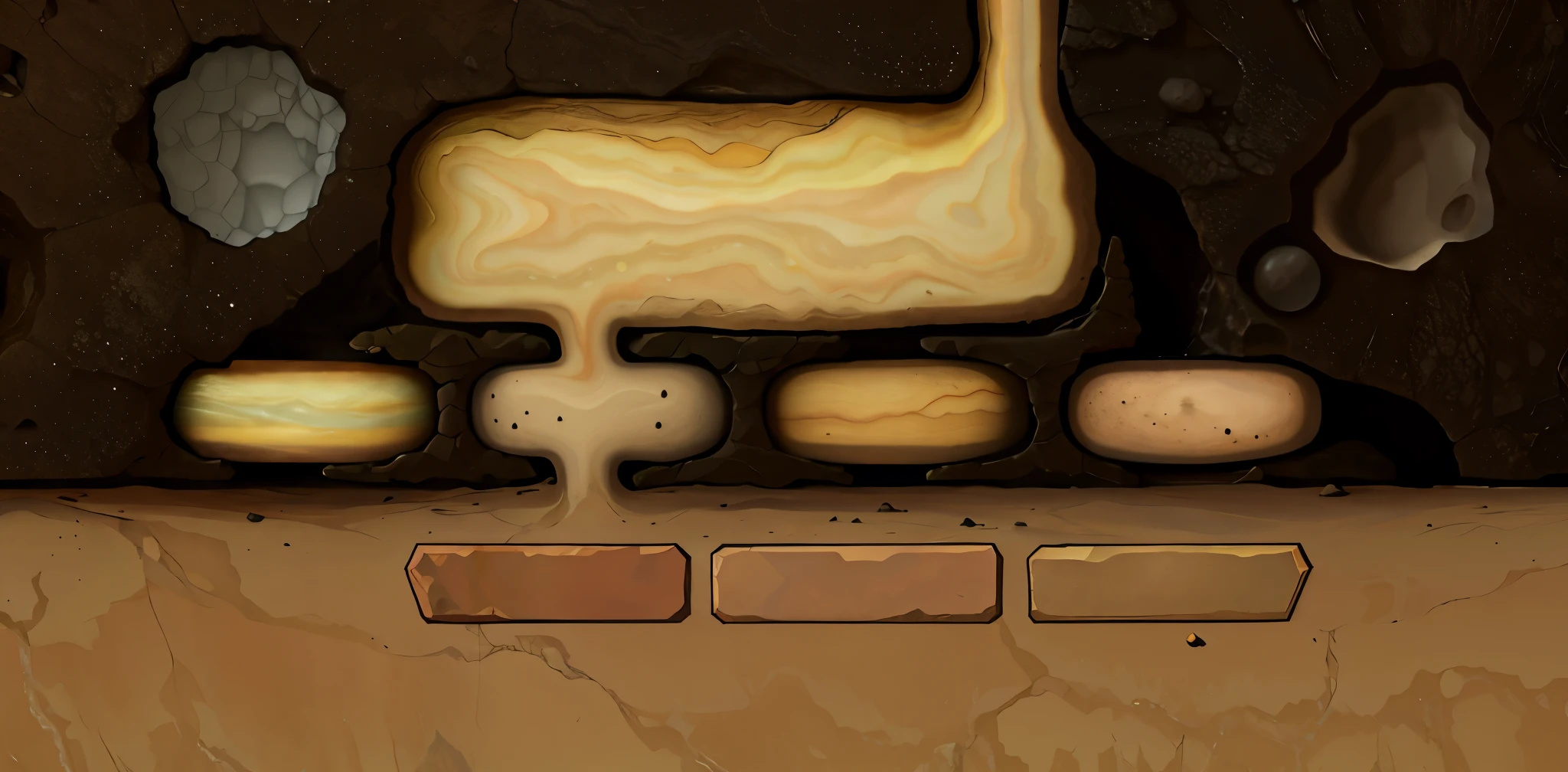 Geological layers,Transverse section,mire,dirt ground。