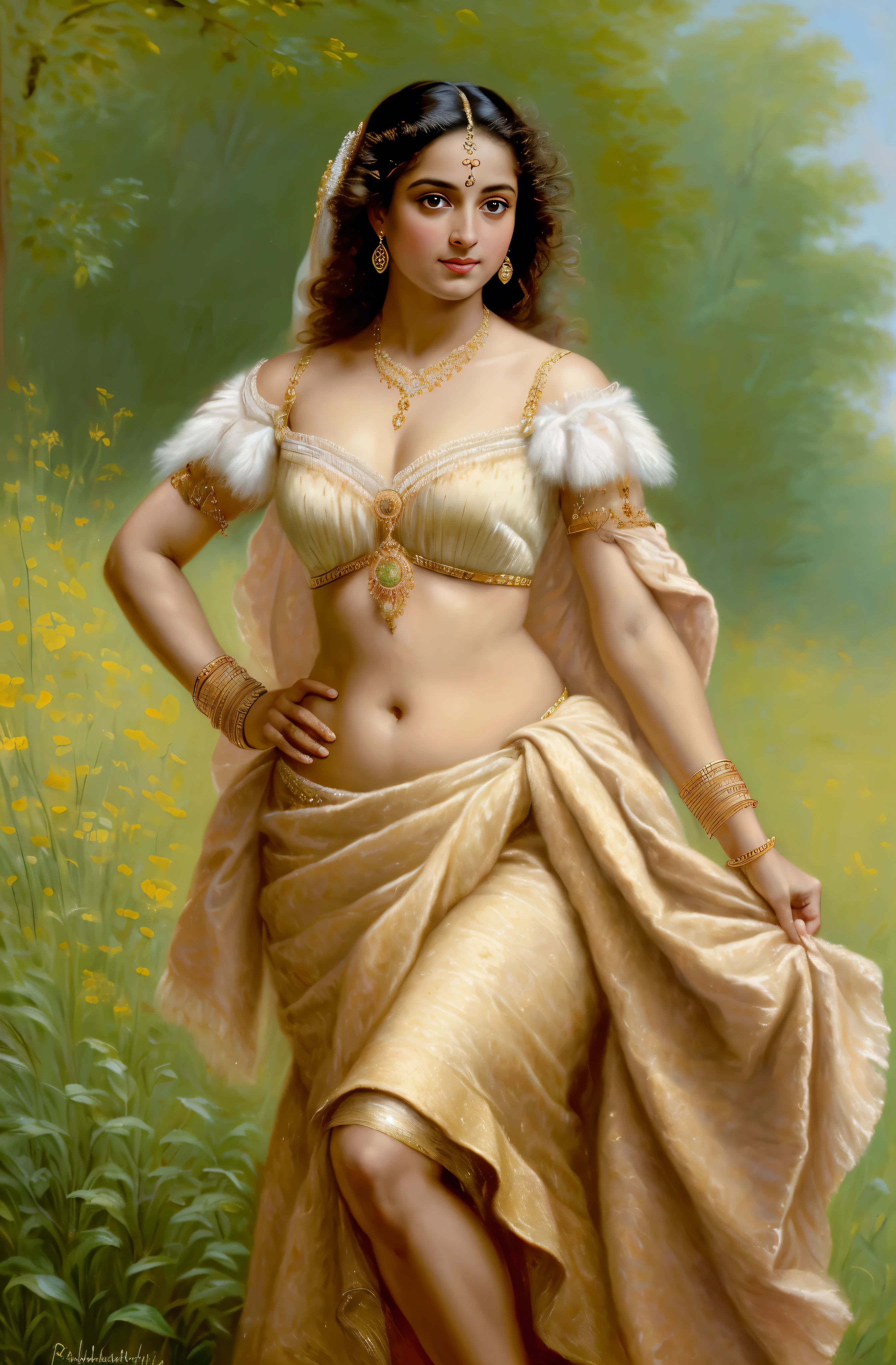 Best quality, highly detailed, masterpiece, Indian princess, Rajkanya, royal clothes, Masterpiece, extremely gorgeous woman, matchless Beauty, portrait, Peter Paul Rubens style, Woman, off shoulder bandeau crop blouse, beautifully styled hair, fluffy hair, middle ages, classicism, andrey atroshenko style, painting, long hair, styled hair, traditional media, realistic, figurative, fine art, detailed Art, oil on canvas, HDR, 8K, original character, high resolution, high detail, focus on the face, intricate, flawless, fluffy hair, Peter Paul Rubens style, By Peter Paul Rubens, sharp picture, no crown