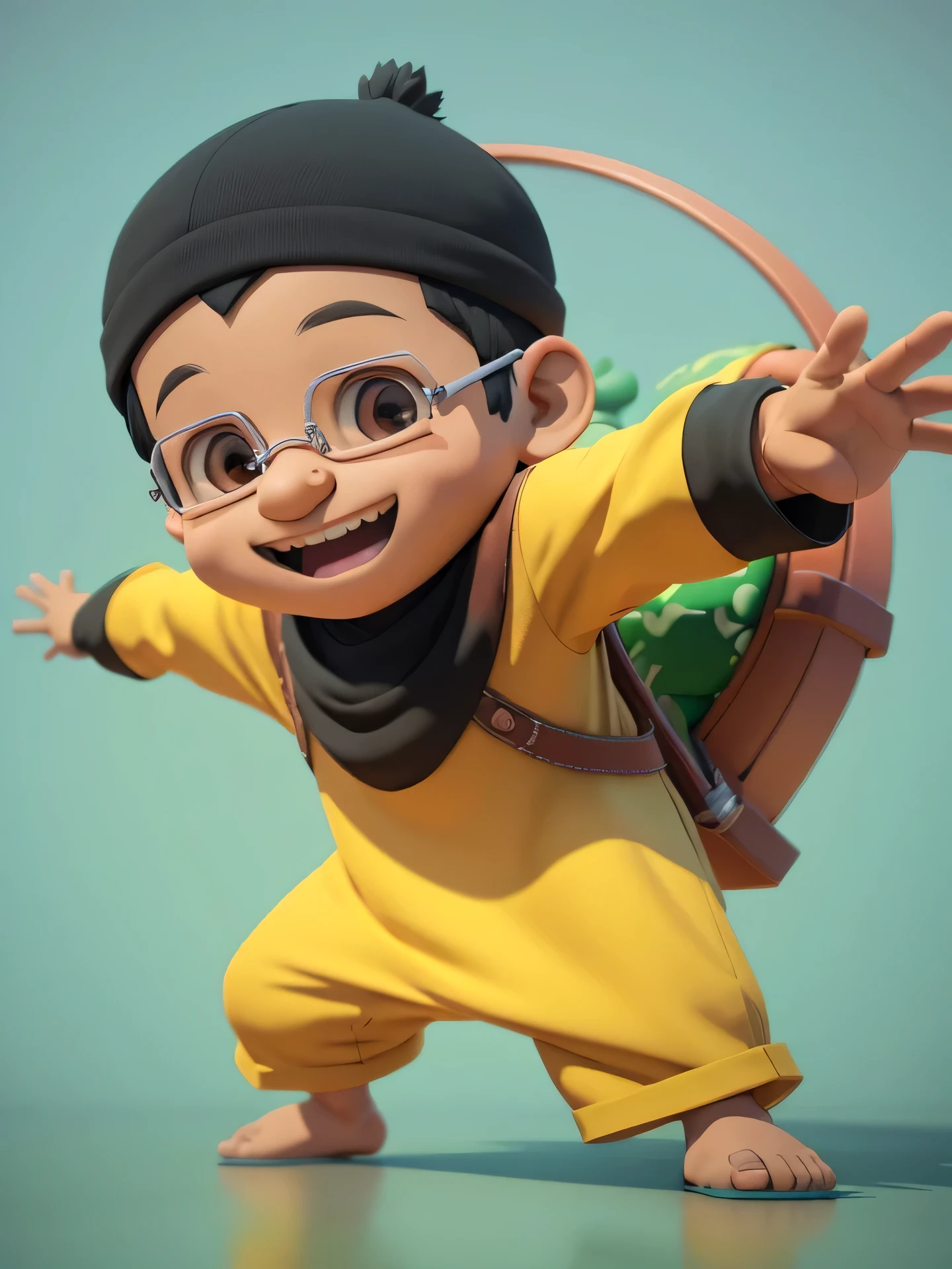There is a muslim boy cartoon character on plain background, smiling, muslim gratitude, cute 3d render, muslim mini cute boy, wearing indonesian traditional muslim clothes, Cute detailed digital art, official fanart, simple background, animation style render, trending on cgstation, Cute! C4D, 8K Forest, adorable digital art, 8 K cartoon illustration, Cute cartoon character, 3 d desenho animado,C4D,Cartoon stylized 3d rendering,Party,Render together,toon render keyshot,3D stylized scenes,animation style render,3D clay rendering。