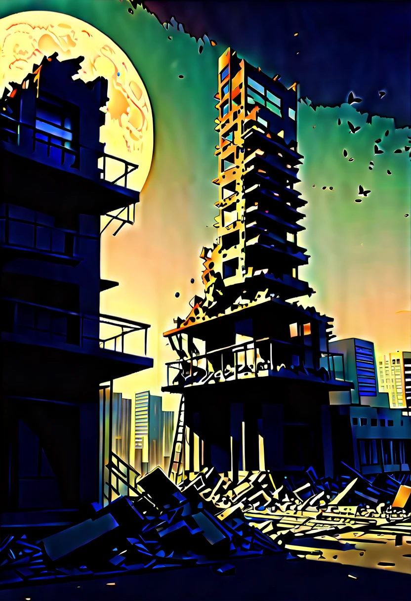 (Masterpiece in maximum 16K resolution:1.6),((ink_six_art):1.3),((tokyo_paint_six_art):1.5) ((darkest_insane_ภาพshadow_illustration):1.2),(intricate detail:1.4), (extremely insane detail:1.4),(Highest quality:1.3),(Hyper_เหhandนจริง:1.3). | ดำและlegว, Moon?, (battlefield,Building wreckage), detailsปลีกย่อย, โรมัน art style background, soft lighting, captivating composition, tokyo ภาพshadow, artistic interpretation. | ((shadow_of_Building wreckage_เhandง__in_ink_six_art):1.5), ญี่ปุ่น art decorations, dark decoration, each art detailed and rendered with a masterful gouache technique, shadow art behance,Surreal, It gives off a new aura.. | (perfect_fingers:1.0), (perfect_leg:1.0), better_hand, more than_details.