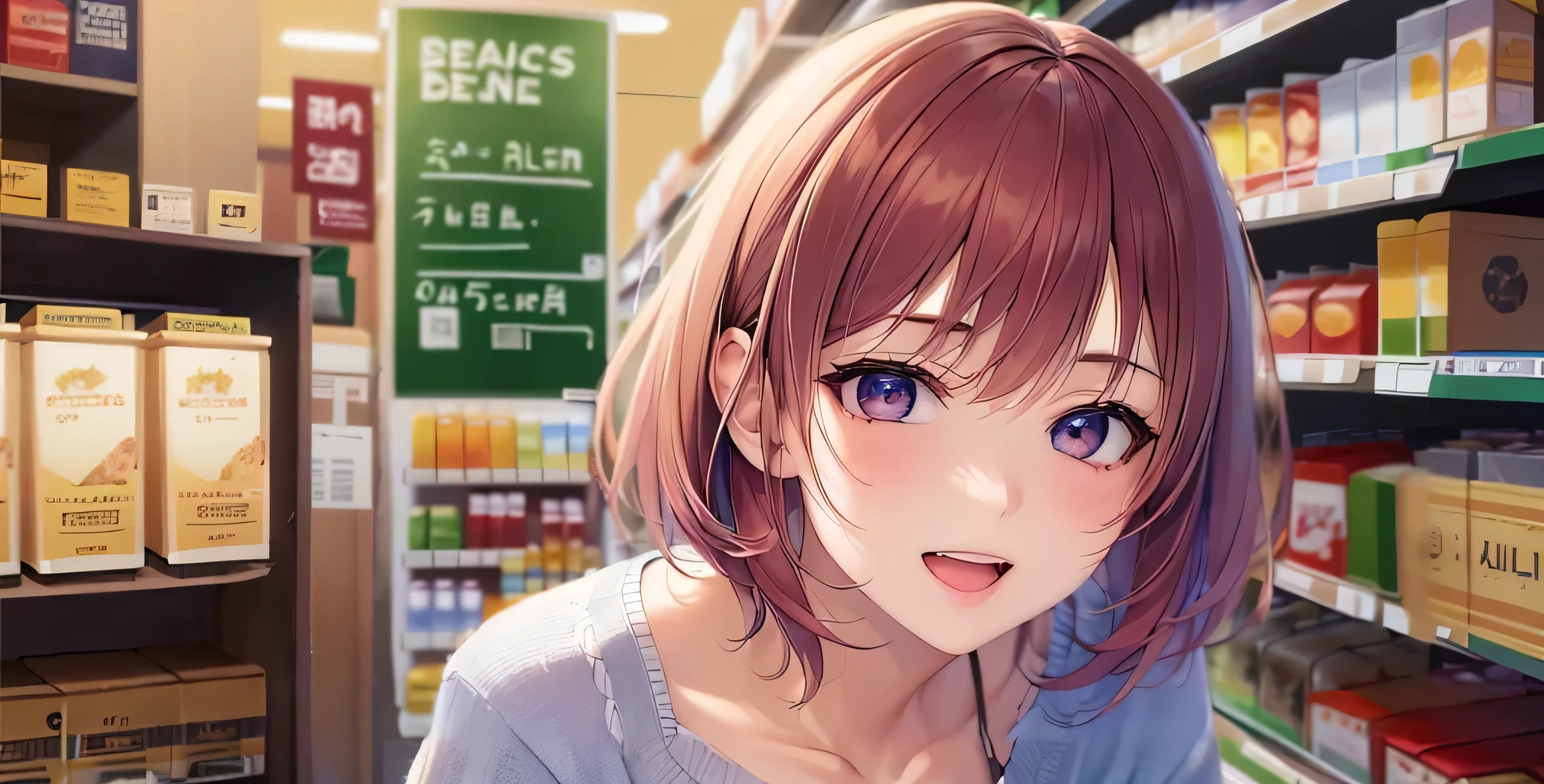 Supermarket background、shelf、ceiling、illumination