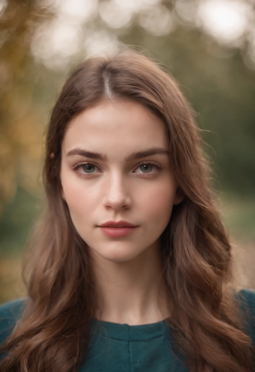 photographie d'une femme de 18 ans, visage parfait, face