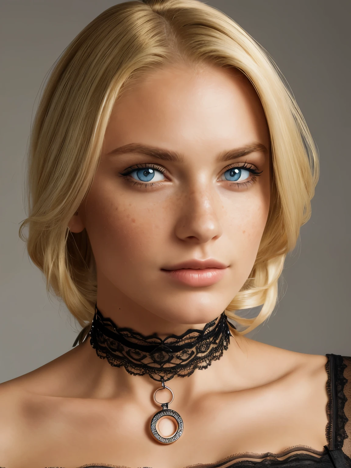 ((top quality, 8 TAUSEND, Meisterwerk: 1.3)), (choker with ring:1.5), klarer Fokus: 1.2, 1 beauty, Beauty of the body: 1.4, schlanke Bauchmuskeln: 1.1, ((blondes Haar, brauner Ansatz, Large: 1.3)), (Orange lace underwear, black legwear: 1.2), ultradetailliertes Gesicht, Doppelte Augenlider, hands on the head, kniet auf dem Bett, Full body, von oben fotografiert