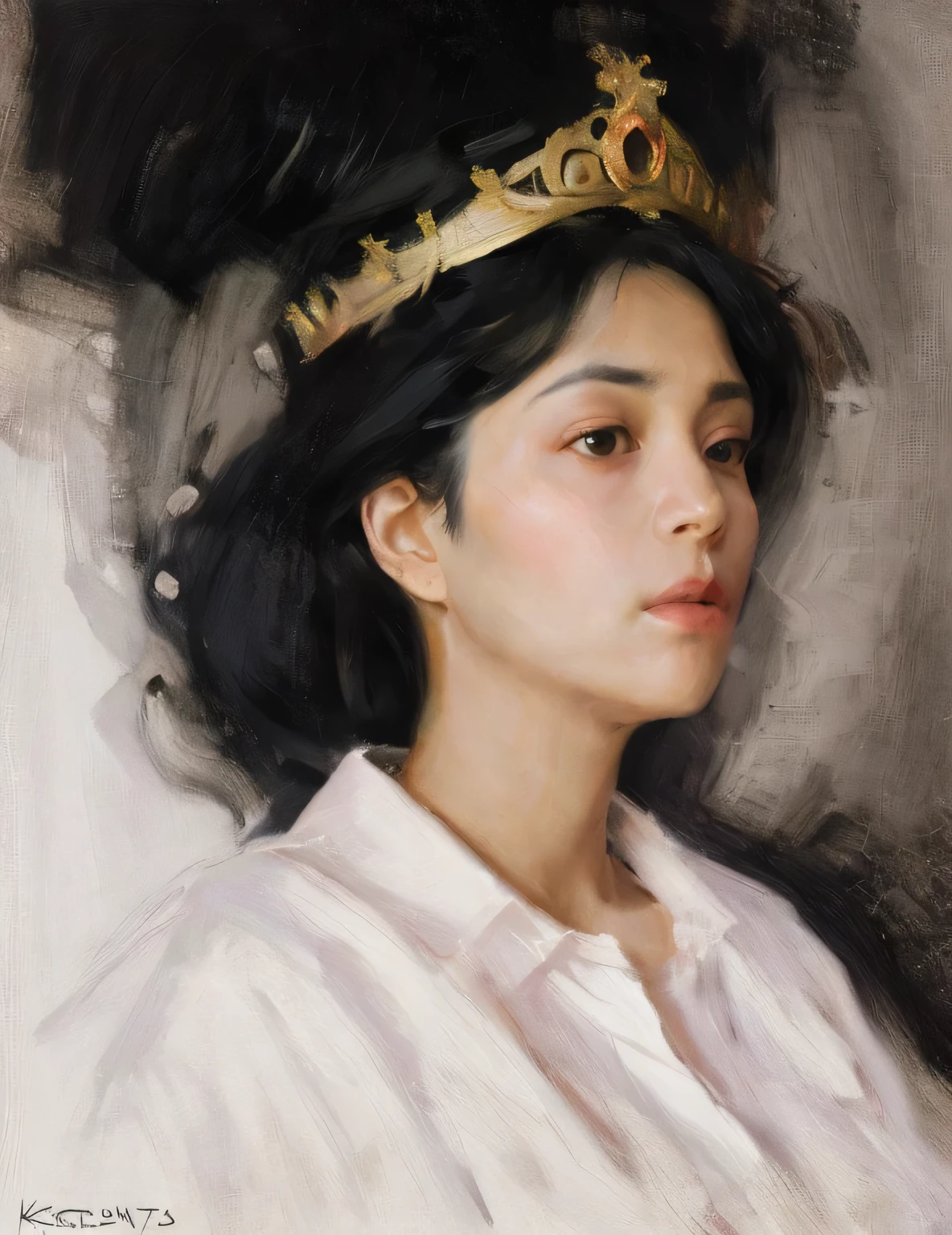 Sargent,a lot of, The king,Ktor, 1 female, black hair, short hair, actual, contour, lips, close your mouth, shirt,