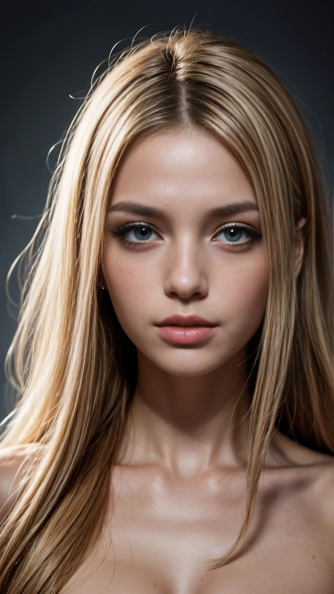(Cinematic, sharp details, emotional:1.1), Silhouette of a naked Russian girl on a light background, (her skin is velvety and soft) , glowing particles around, voluminous white hair highlighted, calm expression on his face,freckled skin, Shot in stunning 8K resolution and RAW format., maintain the highest quality parts., (her eyes are depicted with meticulous attention to detail: 1.2), Photo taken using a lens, which emphasizes the depth of her eyes, Background - bright room, which improves the colors of the scene. Lighting and shadows are masterfully created., to highlight the richness of her skin tone and tense atmosphere.. Her hair contrasts with her skin., The overall composition captures her essence with authenticity and grace..Photography using the best shadow and lighting techniques.., Create a mesmerizing look, beyond the visual,
