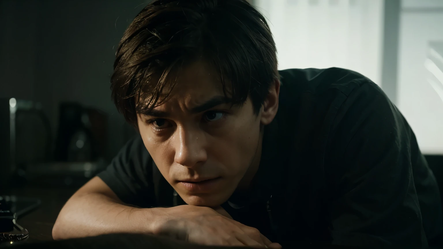 A sense of paranoia and anxiety consumes the protagonist as he struggles to find a logical explanation for what he is experiencing..