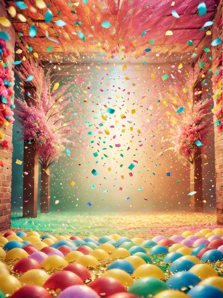 五颜六色的colorfulConfetti在阳光下飘落，在Wedding celebrations上跳舞，colorfulConfetti下雨，soft的灯光，Colorful dust floating，colorfulConfetti飞扬，celebration spray，Festive decorations，spring，bright，bright colors，kudos，Wedding celebrations，soft，Confetti，flash，vivid，hapiness，flight，happiness，Lively，airy，hope，joy，Bokeh，airy，colorful，Miracle，soft的色彩，（best quality，8k，high resolution，masterpiece） ,Super detailed