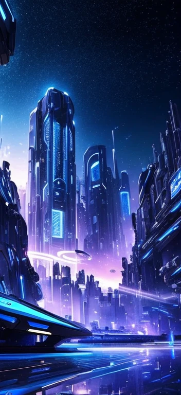 Blue Tech Light、futuristic city、planet、sense of technology、Sense of space、tension
