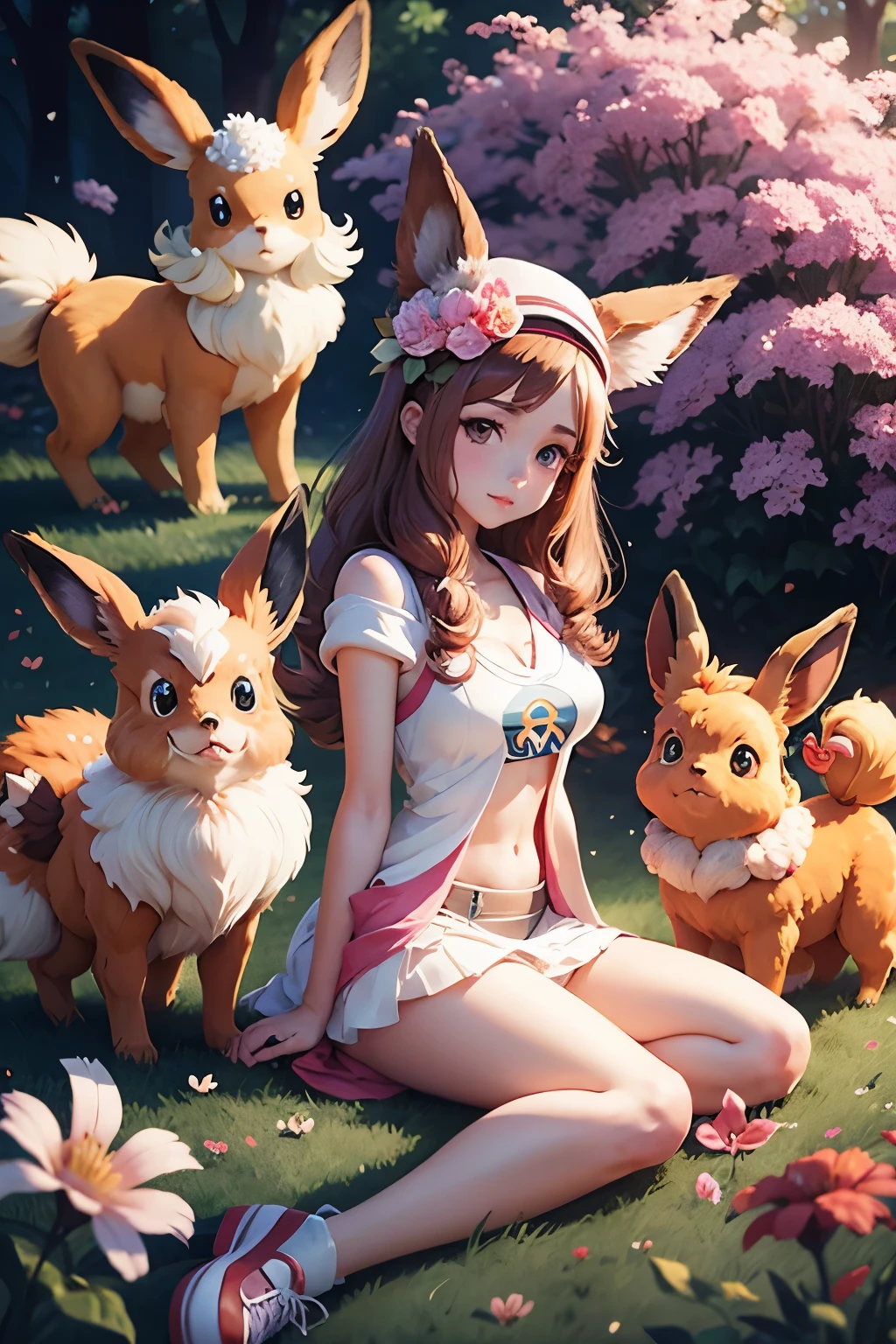 pokemon avec fleur avec un eevee