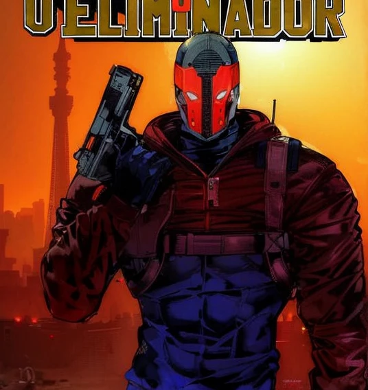 um close de uma pessoa segurando uma arma perto de uma cidade, quadrinhos cevagraf, capa de quadrinhos, by German Londono, by Alexander Obregón, cinnabar, Capa dos quadrinhos, por Pedro Pedraja, por Carlos Berlanga, por Jorge Velarde, deviantar, por John Fernando Cobo