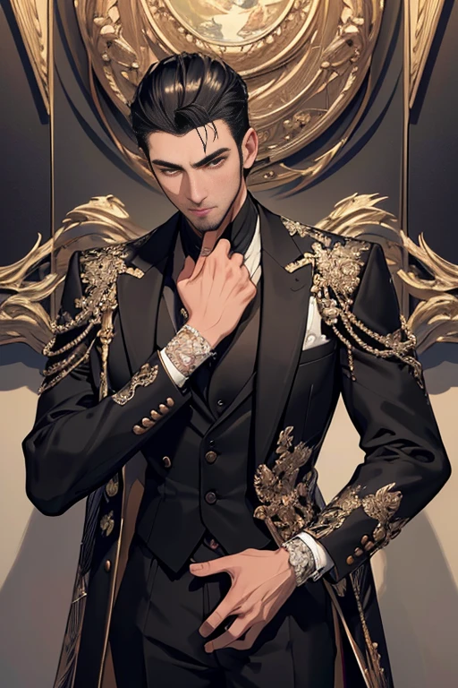((best quality)), ((masterpiece)), (detailed),High quality, Ultra detailed, best quality, insanely detailed, beautiful, masterpiece, ((best quality)), ((masterpiece)), (detailed),High quality, Ultra detailed, best quality, insanely detailed, beautiful, masterpiece
male, 20s,stubble,classic dark suit,slim proportion, east asian man, mafia