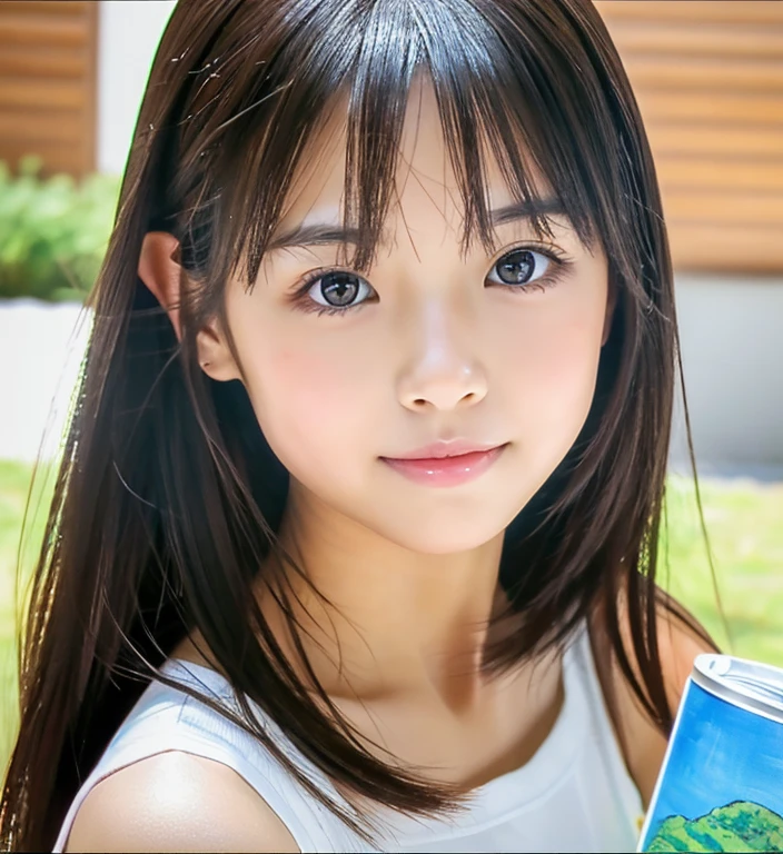 Close up portrait of woman in white top and shorts, A painting by Kiyomoto Torii, tumbler, shin hanga, Young and cute gravure idol, realistic young gravure idol, young gravure idol, Young sensual gravure idol, Young skinny gravure idol, Yoshitomo Nara, motto hole