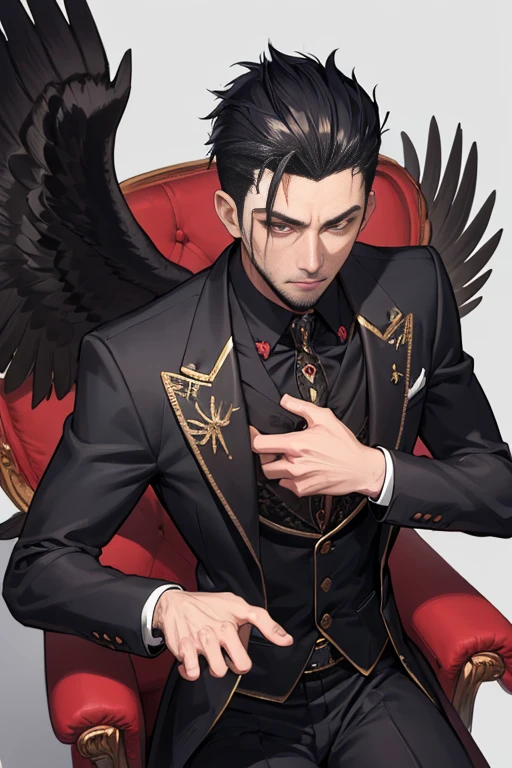 ((best quality)), ((masterpiece)), (detailed),High quality, Ultra detailed, best quality, insanely detailed, beautiful, masterpiece, 
male, 30s,dark suit,slim proportion, stubble,east asian mafia,marshall arts,dark hero,black hear, hawkish eye