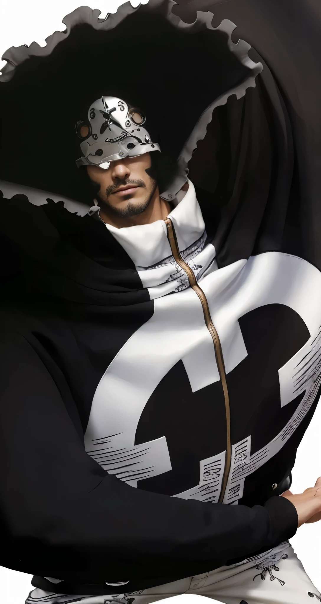 (masterpiece), (realistic), (ultra detailed), ( high reest quality), (photorealistic), (perfect face), (perfect anatomy), man, male, solo, (((35 years old))), kuma from one piece, kuma, one piece,
