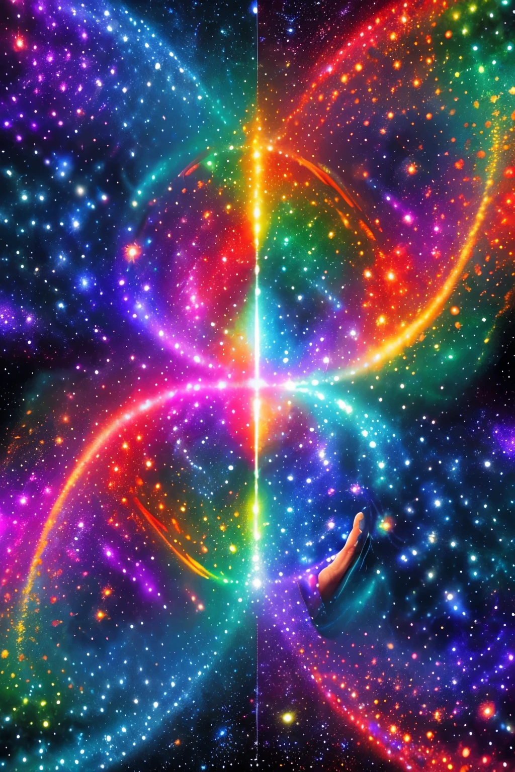(High resolution, incredibly detailed), Masterpiece illustration of a Mayan priest, holding a galactic vortex in one hand, portraying intricate fractal geometry in (vibrant colors:0.8), juxtaposed against an engrossing (galactic background:1.2), merging complex and mesmerizing shapes and patterns reminiscent of a DMT experience.
