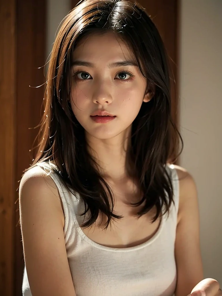 there is a woman with a white top and a brown hair, 1 6 years old woman, years old woman, south east asian with round face, 18 years old, 2 7 years old, 2 2 years old, anime thai girl, 2 8 years old, 21 years old, 2 9 years old, 2 3 years old, asian face