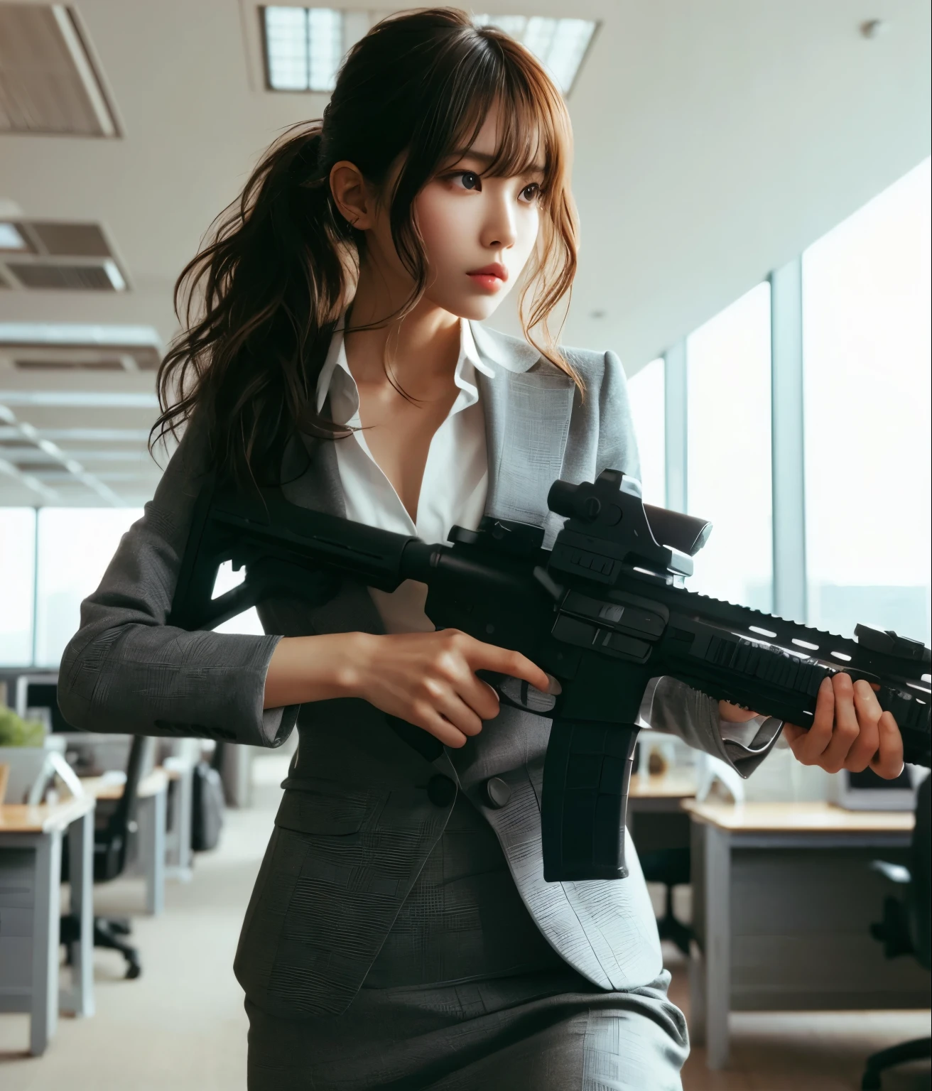 Photoreal、realistic skin texture、beautiful japanese woman、