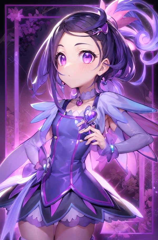 紫色头发和白色和紫色衣服的anime boy摆姿势拍照, Magical Boy的肖像, Amethyst Prince, official character art, Magical Boy, Magical Boy Style, high resolution, Sparkling Magical Boy, cure, With glowing purple eyes, anime boy