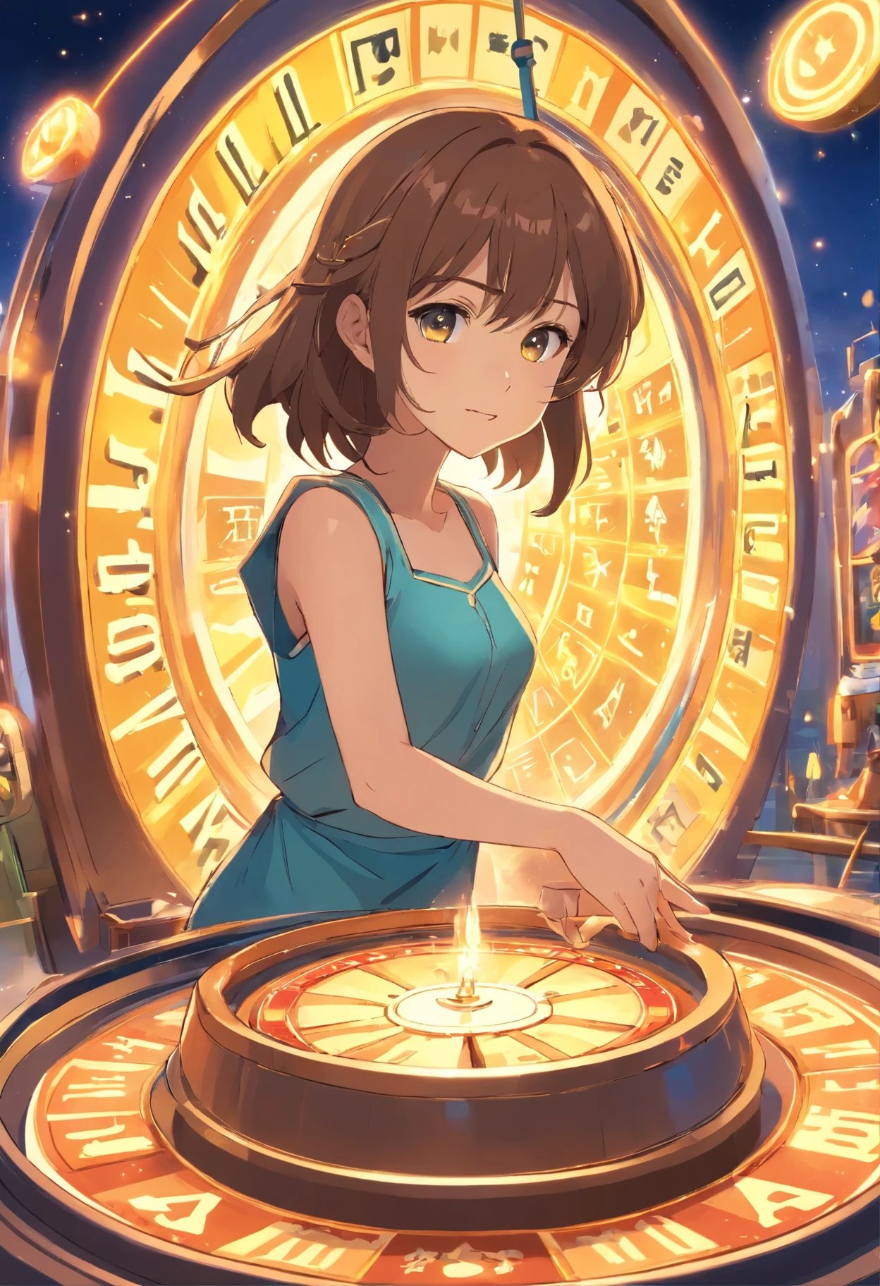Universal Weight Tarot Card No. 10 Wheel of Fortune, Baby spinning a big cart