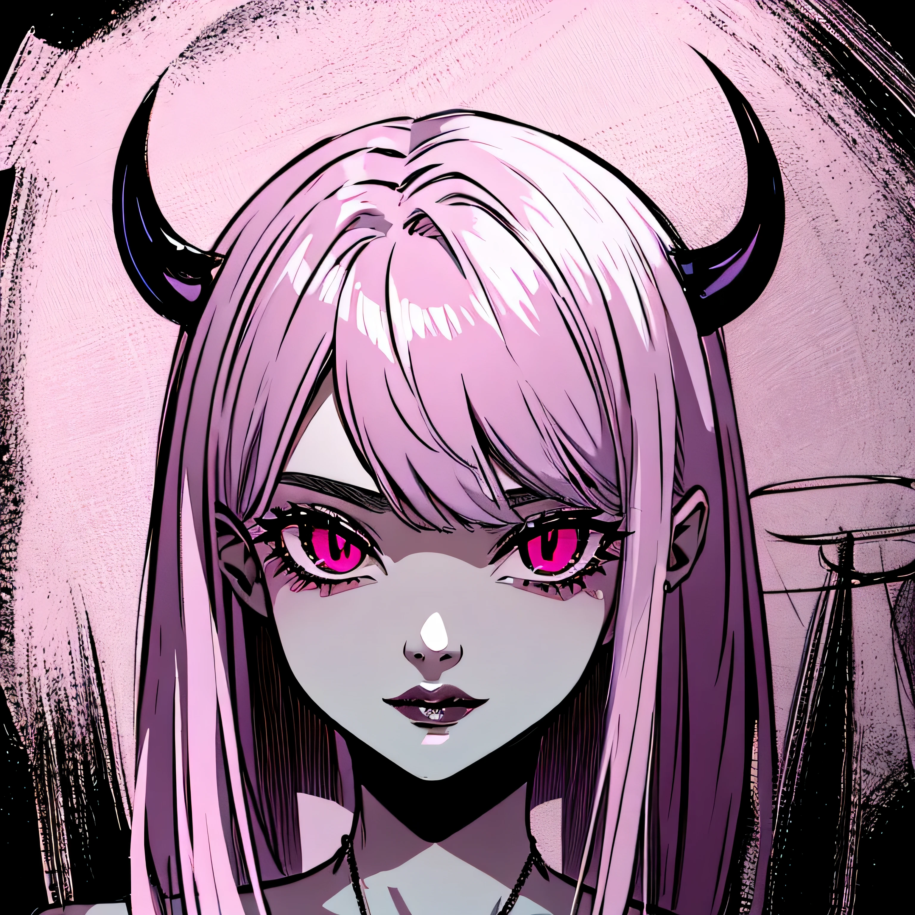 official art, unity 8k wallpaper, ultra detailed, beautiful and aesthetic, High quality, beautiful, masterpiece, best quality, (zentangle, mandala, tangle, entangle:0.6), flat color, limited palette, low contrast, a cute girl serving cake to demons, pink, bright pastel colors, kawaii, (horror), eerie, rabbit skull, goat skull, in hell, creepy, demons, claws, best lighting