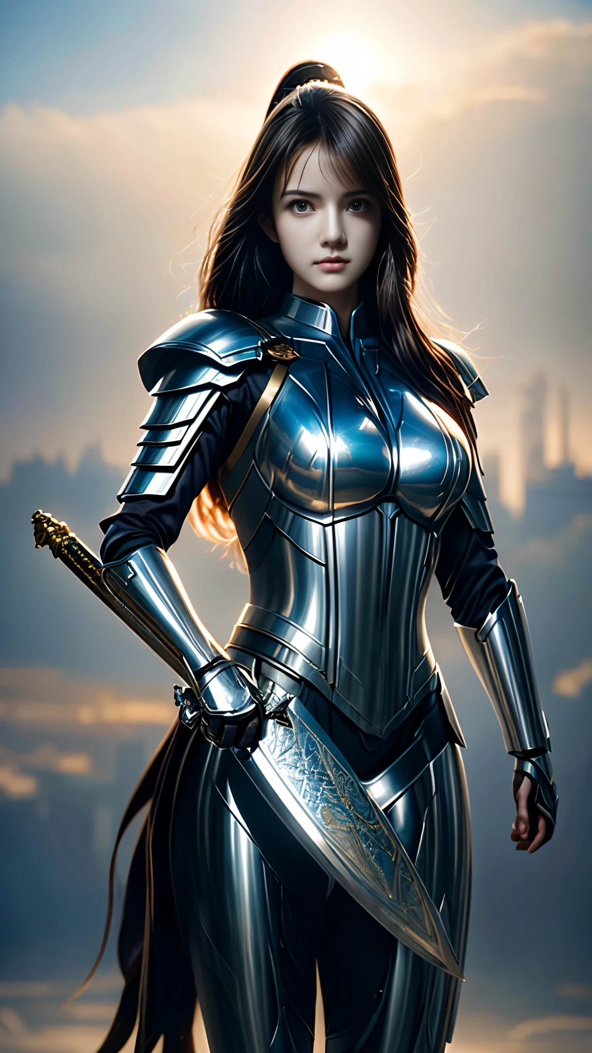 a woman in armor holding a sword and a shield, artgerm and atey ghailan, alena aenami and artgerm, artgerm julie bell beeple, artgerm craig mullins, by ruan jia and stanley artgerm, artgerm and craig mullins, wojtek fus, style ivan talavera and artgerm