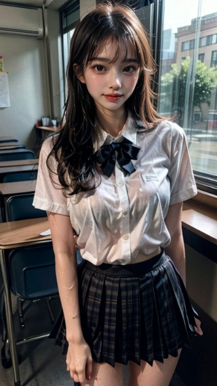 ((Medium breasts, 15-year-old girl, small head)), ((15)) Daylight, Sunlight, (Perfect Body: 1.1), (Young), (Short Wavy Hair: 1.2), Full Body Shot, (Girl in School Uniform: 1.4, Pleated Skirt, Buttoned Shirt), ((School Uniform)), (Very Detailed CG 8k Wallpaper), (Extremely Delicate and Beautiful), (Masterpiece), (Best Quality:
1.0), (Ultra High Resolution: 1.0), Beautiful Lighting, Perfect Lightning, Realistic Shadows, [High Resolution], Detailed Skins, Ultra Detailed, ((Open Legs))
(legs up) slim body)