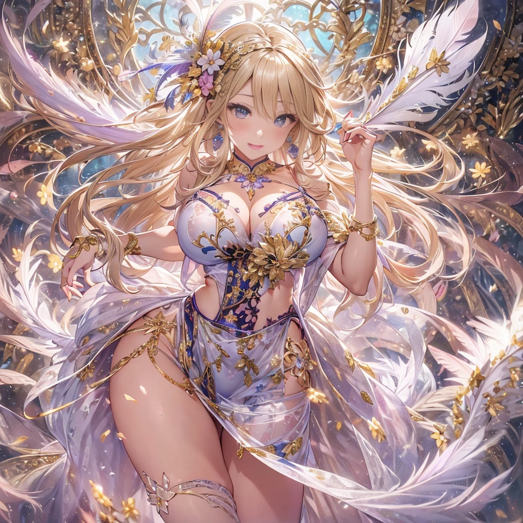 過去最高のmasterpiece、beautiful美しさ, 3D two-dimensional, rich, blonde, skirt, stockings, high heels, poison、star、star、(Highly detailed CG Unity 8K wallpaper),(masterpiece), (最high quality), (Super detailed), (best work),(best shadow), (sharp eyeliner, eye shadow, fine eye:1.1), (超High resolution,realistic,最high quality,realistic),(8K,RAW photo,最high quality,マstarプル),mature woman、sensual curves、huge breasts、thighs、bubble、お尻のmasterpiece, 最high quality, Super detailed, full body shot, mature woman, beautiful mature woman, nightgown and underwear, enchanting smile, thick lips, Chubby lips, blush, looking at the viewer, provocative expression, beautiful髪型, cleavage, Plump、curvy hips、attractive face、sexy lingerie、an inviting gaze、Expression of emotions、Lewd underwear、(((erotic see-through lingerie set)))、Standing position、gorgeous accessories 、big breastsの女性, bare shoulders, golden hair, colored feather, metal ornaments, colored flowers, particle, light, (masterpiece, 最high quality, 最high quality, official art, beautiful and aesthetic:1.2), (1 girl:1.3), very detailed,(fractal art:1.1),(colorful:1.1)、(flowers:1.3),most detailed,(zentangle:1.2), (dynamic pose), (abstract background:1.3), (shiny skin), (lots of colors :1.4), ,(earrings:1.4), (feather:1.4),masterpiece, 最high quality, Super detailed, 30~40 years, full body shot, beautiful 、various hairstyles，gold headband，plump breasts，beautiful butt，greek clothing，Tulle covers the breasts，perfectly proportioned, detailed clothing details,marble，god statue，cinematic lighting, film grain, 8K, masterpiece, Super detailed, high detail, high quality, High resolution,(((NSFW:1.2)))、exposed chest、Openwork decoration，(((see through dress)))、(((解剖学的に正しいbody))) , 最high quality, Super detailed, (((Lewd underwear)))、raise your butt, from below, (((R-18)))、Hakari、thighs, big breasts, Are standing, cowboy shot, blush, (((1 girl))), (masterpiece:1.3), (High resolution), (8K), (very detailed), perfect face, Nice eye and face, (((最high quality))), (Super detailed), detailed face and eye, (alone), High resolution、beautifuleye,(((sexy pose)))、(((整ったbig breasts)))、((beautiful eye))、luxury、(((超High resolution)))、(((detailed description)))、(((ぽっちゃりbody型)))、(((解剖学的構造に一致したbodyの部位)))、beautiful長いまつ毛、バランスのとれたbody型,2 feet、Just the right size for your legs and arms、Fishnet tights、glamorous、(((Clear white and black eye)))、lipstick、Sparkling、(Undistorted face, eye, body)、jewelry、gem、(長くカールしたbeautifulまつ毛)、(((バランス良いbeautiful胸)))、(transparent, Exquisite skin:1.2)、(((完璧なglamorousボディー)))、actress face、Super beautiful、Cute smile、Healing beauty、Flower shower、完璧なeye、realistic depiction、Super sexy、glossy、Glamorous、double eyelids、Good dark makeup、makeup