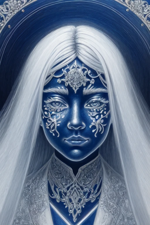 a close up symmetrical portrait of a female ghost, luminescent, mshn ghost, splashes of blue white, hyper realistic, intricate design, (insanely detailed:1.4), (extremely fine details:1.35), Extremely sharp lines, steel, cinematic lighting, Photorealistic, a detailed painting by Ayami Kojima and Lilia Alvarado, (best quality, high quality, absurdres, intricate detail, masterpiece, cinematic), highly detailed, motion blur, film grain, noise, lens effects,