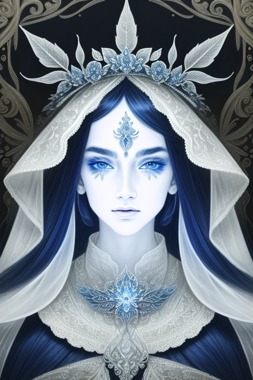 a close up symmetrical portrait of a female ghost, luminescent, mshn ghost, splashes of blue white, hyper realistic, intricate design, (insanely detailed:1.4), (extremely fine details:1.35), Extremely sharp lines, steel, cinematic lighting, Photorealistic, a detailed painting by Ayami Kojima and Lilia Alvarado, (best quality, high quality, absurdres, intricate detail, masterpiece, cinematic), highly detailed, motion blur, film grain, noise, lens effects,