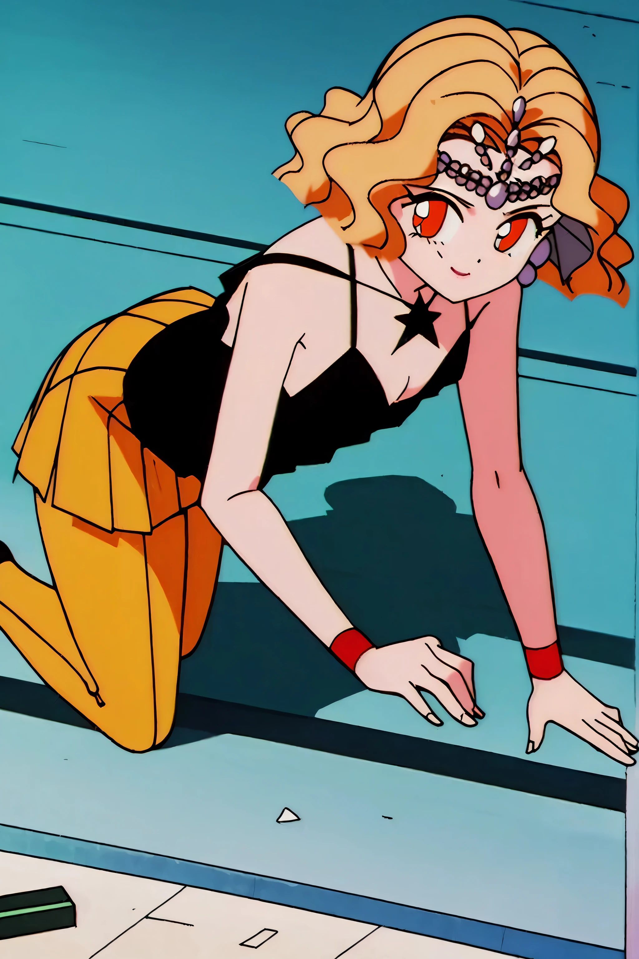 1 girl, alone, In-person viewers, looking at the viewer, Upper body, smile, ((((on all fours)))), ((down blouse)), MIMETE, 5 fingers,