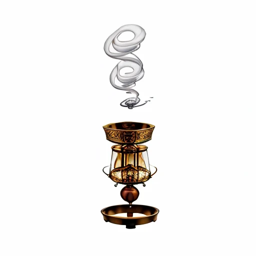Vector art, a strict small transparent hookah with a hose and a mouthpiece, red coal in a bowl, White background