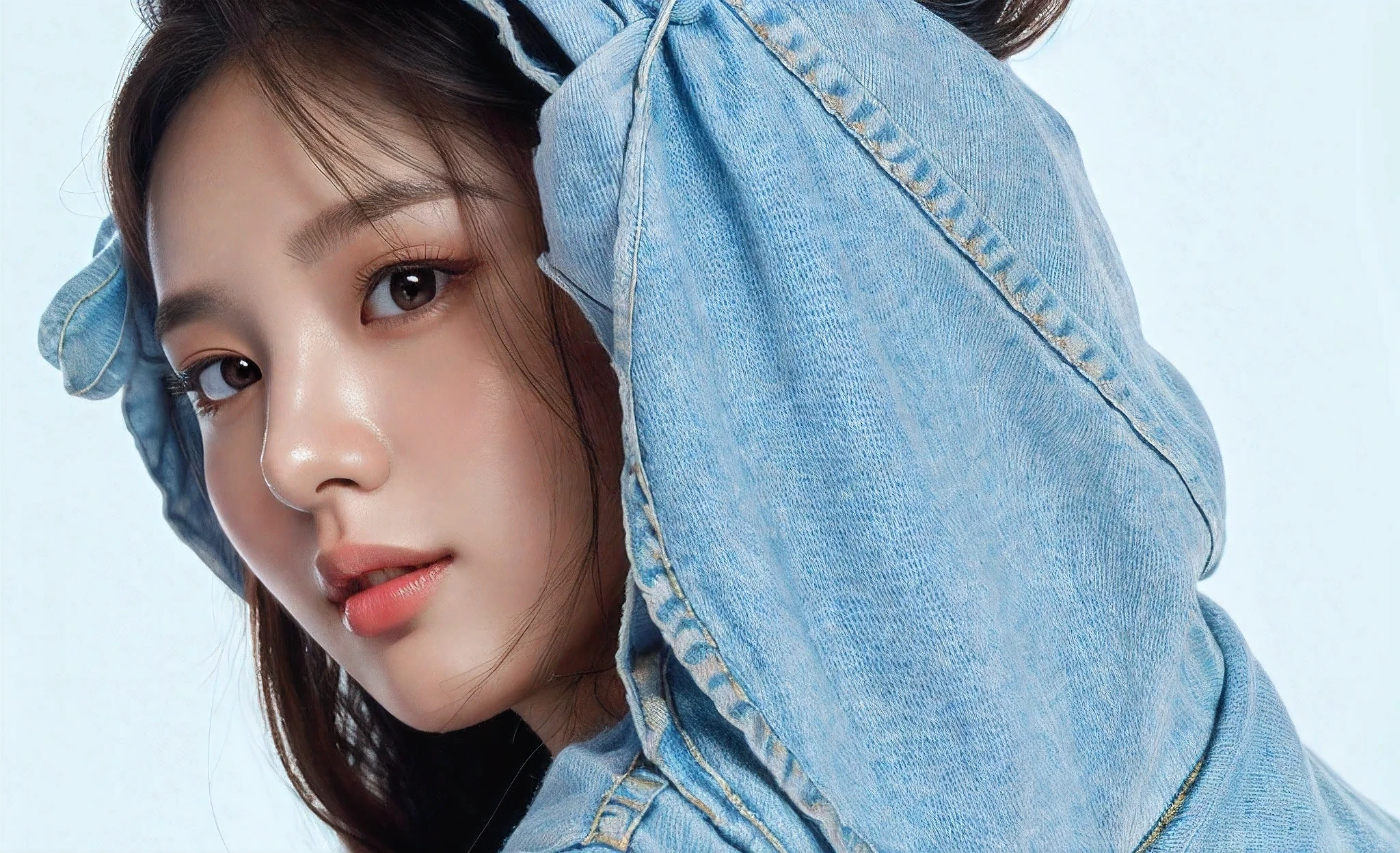 (Actually, high resolution:1.3, masterpiece, 8 thousand, best quality, ultra detail ),
Korean woman, very beautiful face, (photo realistic:1.4), studio shoot,pictorial,photography,Realistic eyes, very detailed face, detailed lips, normal hand, shiny lips, Glossy face, simple background