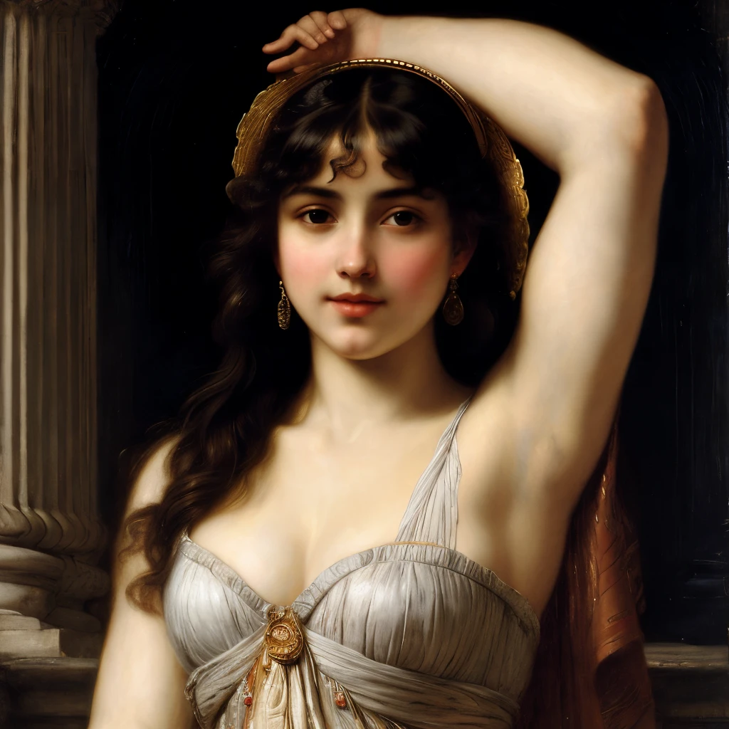 A beautiful woman by Peter Paul Rubens, by John William Godward, by John William Waterhouse, by rembrandt and turner, best quality, Indian style painting, masterpiece, intricate details,