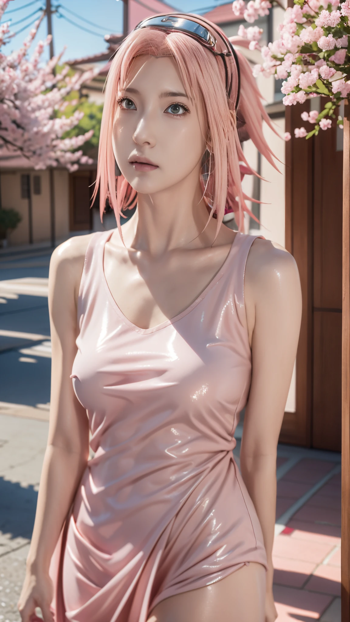 anime girl with pink hair and pink dress posing for a picture, haruno sakura, sakura haruno, seductive anime girl, cushart krenz key art feminine, sakura haruno in slug sage mode, beautiful alluring anime woman, sakura kinomoto, smooth anime cg art, made with anime painter studio, sakimi chan, beautiful anime woman, attractive anime girl