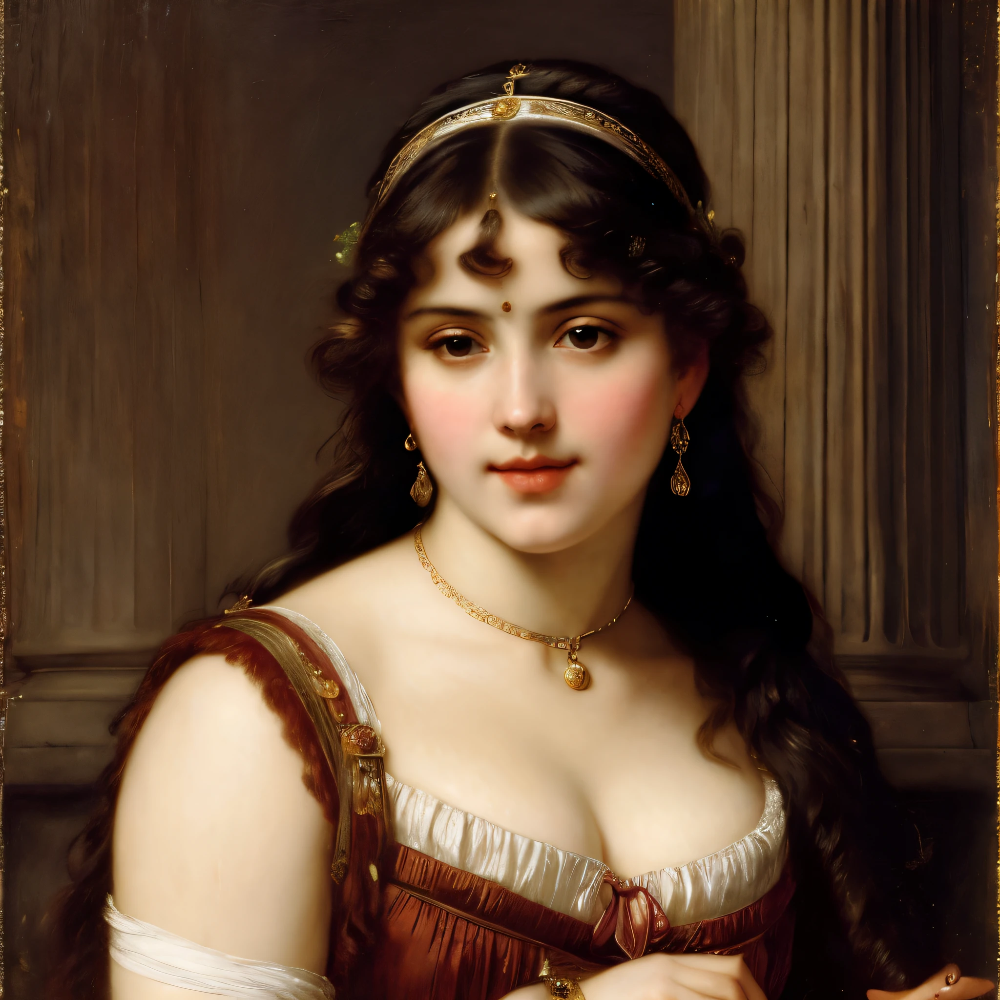 A beautiful woman by Peter Paul Rubens, by John William Godward, by John William Waterhouse, by rembrandt and turner, best quality, Indian style painting, masterpiece, intricate details,