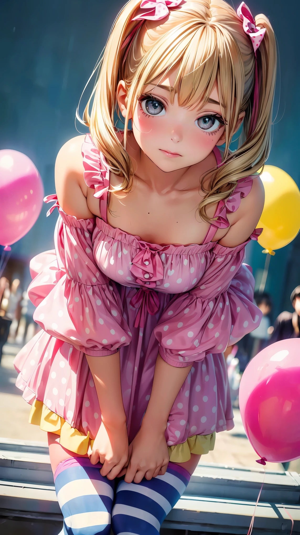(Young face:1.5)、(Cute Face:1.5)、(low length:1.4)、 (smile:1.3),(),beautiful, ((beautiful eyes)), (On all fours:1.4)、(Colorful frilly clothes:1.6),(Blonde:1.4),Arafe Girls taking photos in colorful costumes, y 2k cutecore clowncore, Cute Decora Rainbow Core, Cute high quality rendering, Candy Girl, Inspired by Decora, Unreal Engine : : Rave Makeup, Working Girl, Rave Girl, Rave Costumes, Glitch Punk Girl, Soda themed girl, Playful and bright, 80'Pin-up Style、