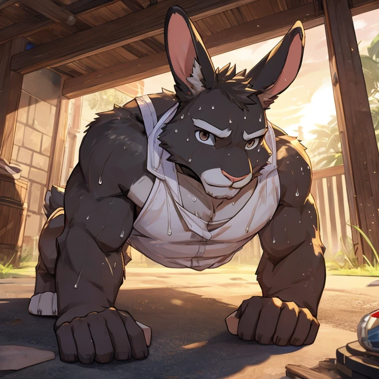 Wolf O'Donnell, big butt, jockstrap, back angle, turned around, portrait, ass focus, bara, solo, wolf tail, , thick thighs, daddy, 4k, HI res, BARA pecs, 5 fingers, sweat, hd, brown eyes, masterpiece, big PECS, chest hair, navel hair, bulge, big bulge, masterpiece, mature male, manly, beefy, by sugaryhotdog, detailed bulge, detailed eyes, bedroom eyes, himbo, by darkgem, a bit of chubby belly is visible,