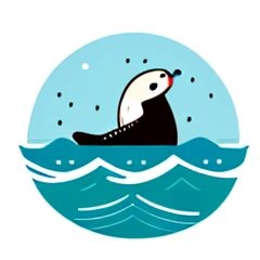 Draw an illustration of a sea otter that lives in the sea
