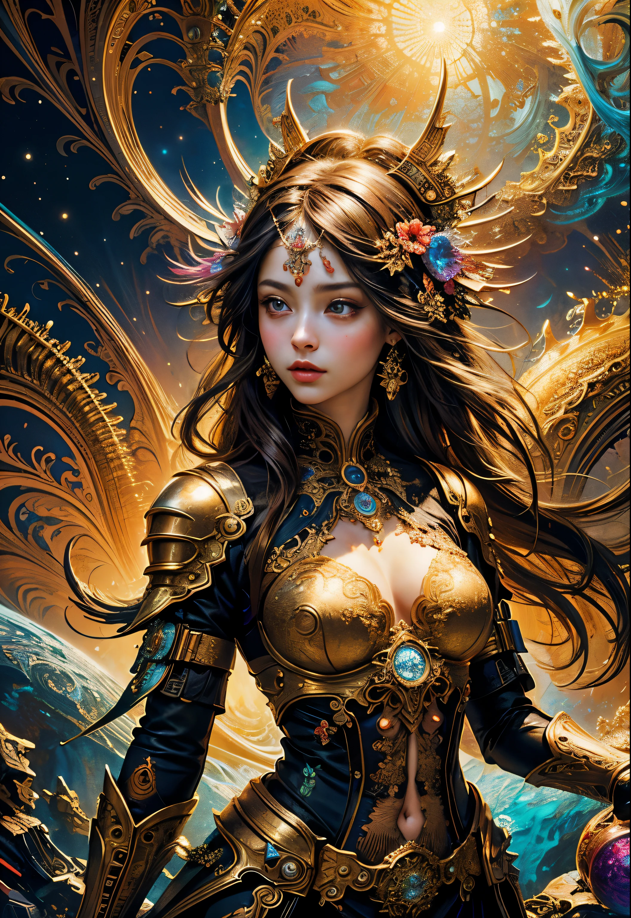 (masterpiece, top quality, best quality, official art, beautiful and aesthetic:1.2), (1girl), extreme detailed,(fractal art:1.3),colorful,highest detailed