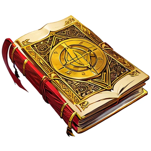 magic Tome, fancy Tome, fantasy Tome, Tome Of Remembering - Allows a magic user or cleric to remember 4 extra spells lasts one day., MagicItem_v1, (white background), fullshot