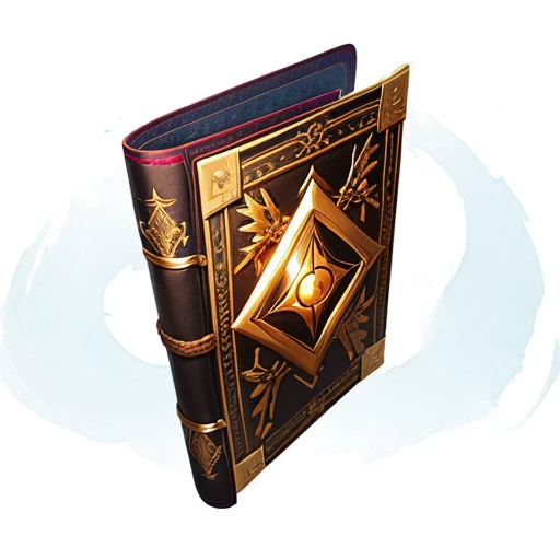 magic Tome, fancy Tome, fantasy Tome, Tome Of Remembering - Allows a magic user or cleric to remember 4 extra spells lasts one day., MagicItem_v1, (white background), fullshot