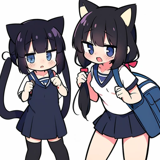 multiple girls、knee high socks、flat chest、thighs、Condescending、Crab crotch、Peeing、quirting、night、I have nipple、black hair、Sperm is on it、Condescending、High resolution、Detailed、masterpiece、twin tails、blush、naked、masturbation、carrying a school bag、Toilet in a private room、Cat ear