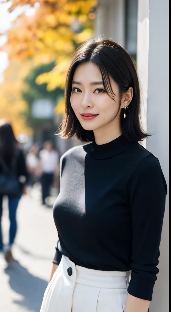 A mature Korean mom named Jinju, at the age of 45, still maintains a slim figure with her breast. (Hyper-realistic, Ultra detailed: 1.4)
She wear a semi formal casual outfit to go to shopping centre, earring, afternoon light
(Best quality, 8k, masterpiece: 1.3)
Sharp focus: 1.2
1 woman
Mature beauty: 1.4
Small breasts: 1.3
Happy face: 1.1