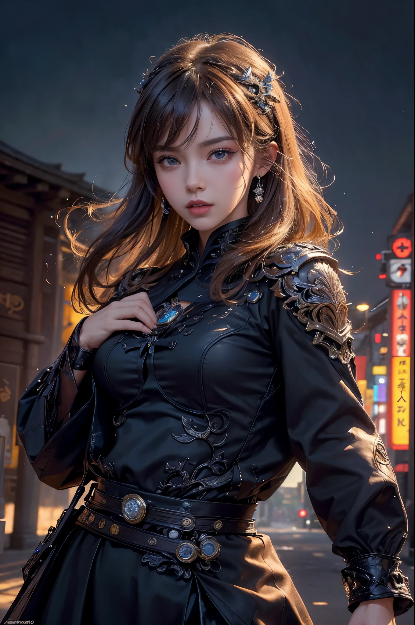 masterpiece, best quality, realistic, 8k, official art, cinematic light, ultra high res, simple background, 
1girl, <lora:Blade_FMv13:0.8>,blade,black coat, chinese clothes,bangs,red eyes, blue hair, 
dynamic pose, looking at viewer, dynamic angles