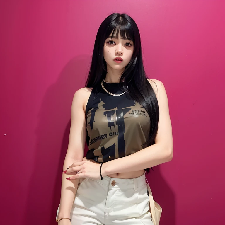 araffe woman with long black hair and a black top, jossi of blackpink, portrait of jossi of blackpink, natty of kiss of your life, she has black hair with bangs, jaeyeon nam, lalisa manobal, jinyoung shin, with full bangs, with bangs, jisoo of blackpink, natty of kiss of life