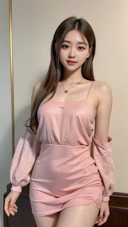 This girl is beautiful，The eyes are bright and alert，The face is delicate，with fair and smooth skin，Warm and charming smile。Her figure is well proportioned and graceful，Dress appropriately and stylishly。In short，She is a heart-warming beautiful girl。