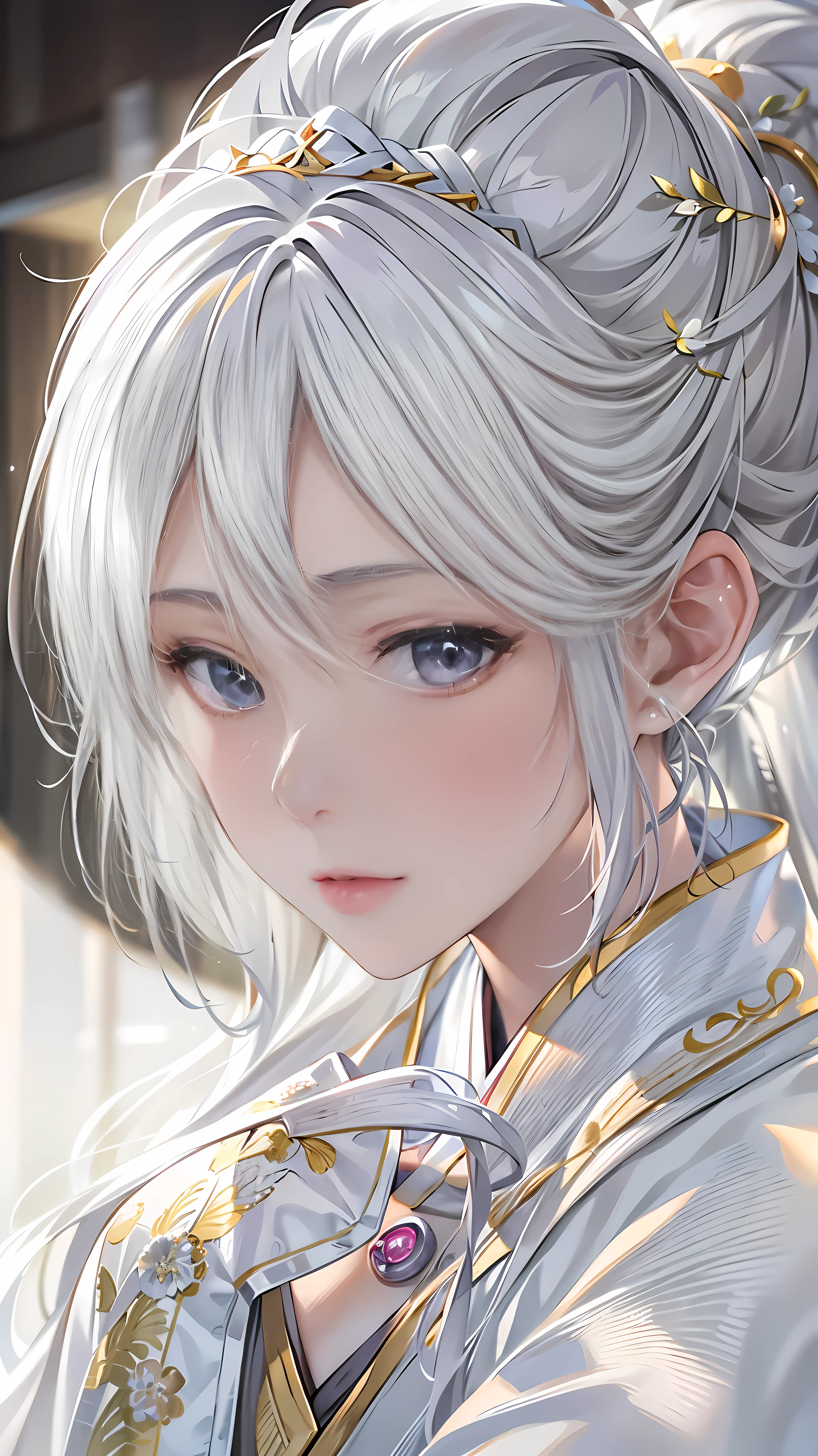 ulzzang-6500-v1.1,(original photo:1.2),((lifelike:1.4))best quality ,masterpiece, illustration, extremely delicate and beautiful, Very detailed ,CG ,unity ,8k wallpaper, amazing, Exquisite details, masterpiece,best quality,official art,Very detailed CG unity 8k wallpaper,ridiculous, incredibly ridiculous, File size is large, super detailed, high resolution, Very detailed,Beautiful and delicate girl, Very detailed eyes and face, beautiful and delicate eyes,There is light on the face,Cinema lighting,((hanfu)),1 girl,whole body,whole body照,view,looking at the audience,((white hair)),((bliss))