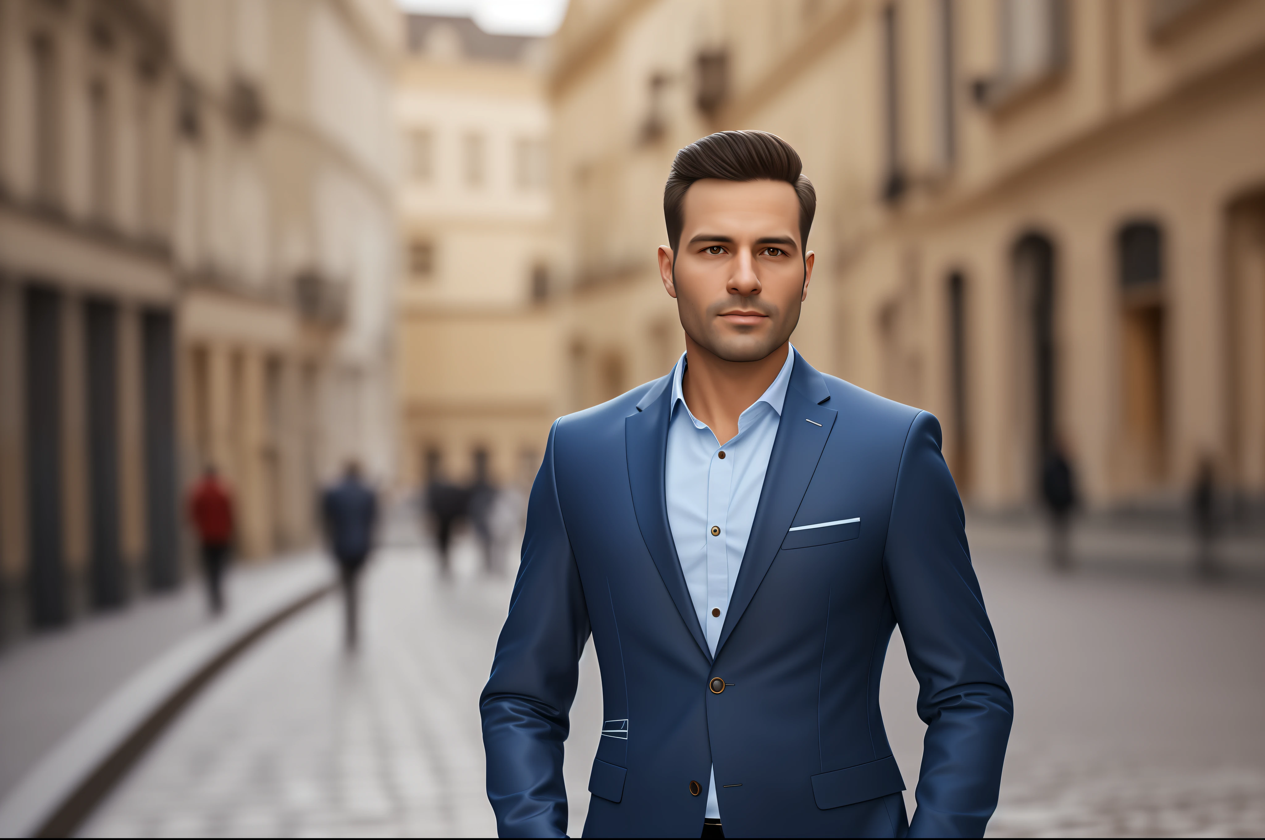 a photo raw of a man in a european city, full body, ultra realistic, 4k --auto --s2